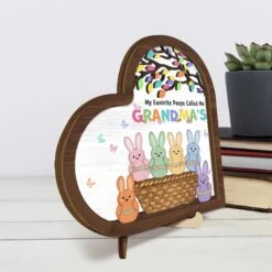 Grandma’s Heart Is Pure Gold - Family Personalized Custom 2-Layered Wooden Plaque With Stand - Easter Gift For Mom, Grandma 9 Grandma’s Heart Is Pure Gold - Family Personalized Custom 2-Layered Wooden Plaque With Stand - Easter Gift For Mom, Grandma -Pawfect House Store 67b6951723b3c