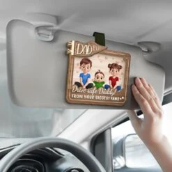 Drive With Love, Arrive With Smiles - Family Personalized Custom Car Visor Clip - Gift For Family Members -Pawfect House Store 67b6990675f27