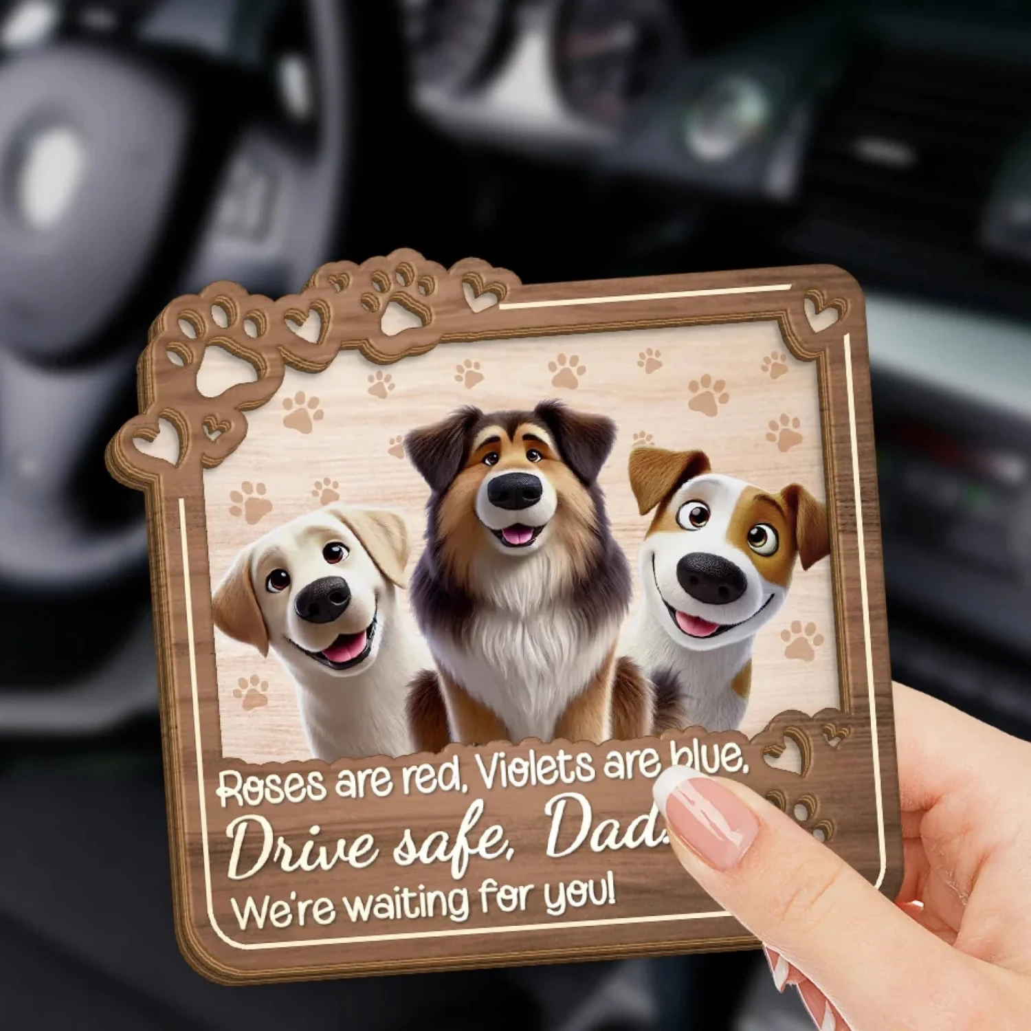 Drive Safe, Paws Are Waiting - Dog & Cat Personalized Custom Car Visor Clip - Gift For Pet Owners, Pet Lovers 3 Drive Safe, Paws Are Waiting - Dog & Cat Personalized Custom Car Visor Clip - Gift For Pet Owners, Pet Lovers - Image 3