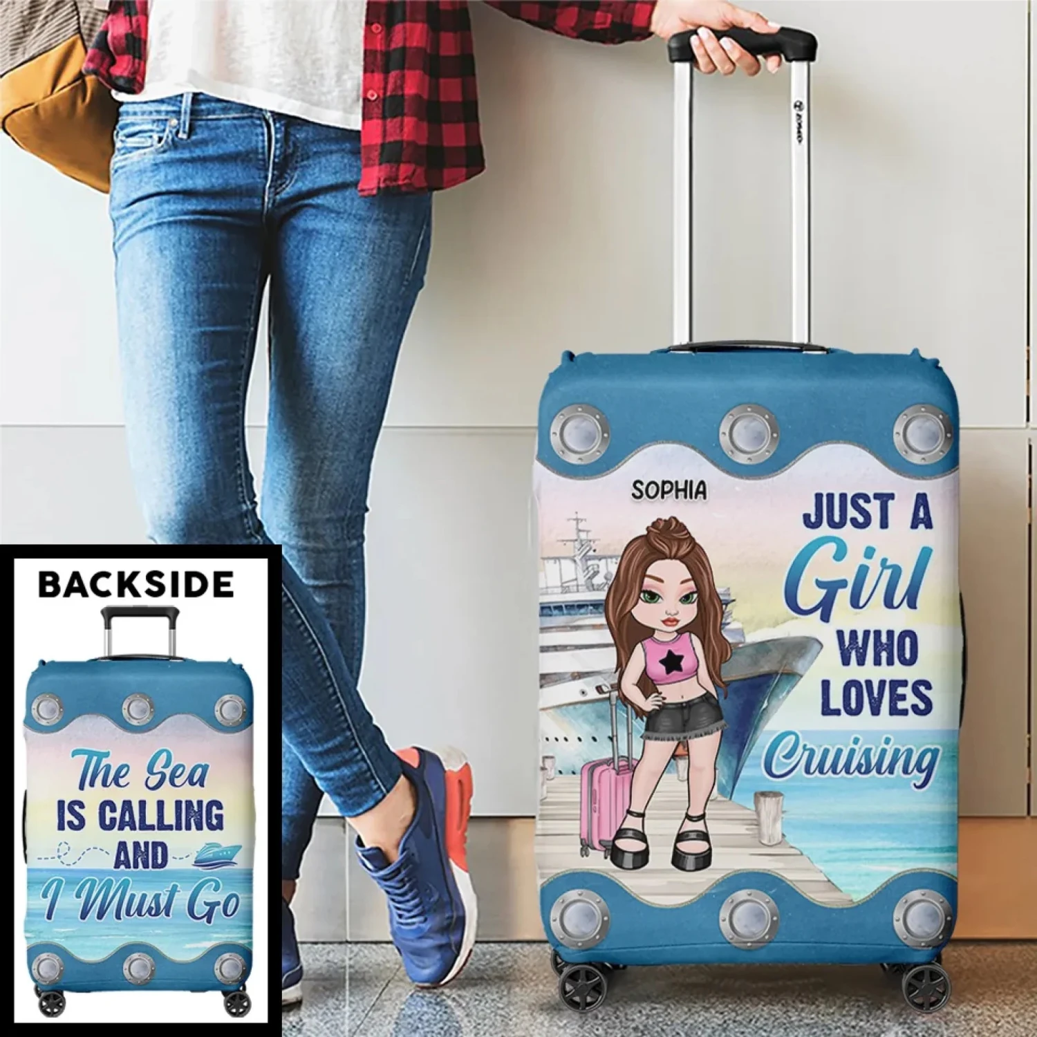 New Journey Is Coming Up - Travel Personalized Custom Luggage Cover - Summer Vacation Gift, Gift For Adventure Travel Lovers 4 New Journey Is Coming Up - Travel Personalized Custom Luggage Cover - Summer Vacation Gift, Gift For Adventure Travel Lovers - Image 4
