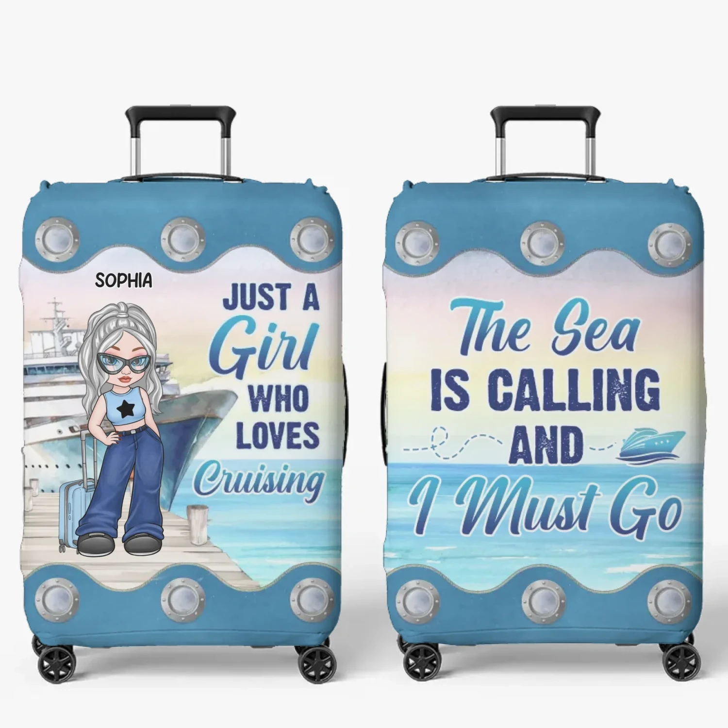 New Journey Is Coming Up - Travel Personalized Custom Luggage Cover - Summer Vacation Gift, Gift For Adventure Travel Lovers 2 New Journey Is Coming Up - Travel Personalized Custom Luggage Cover - Summer Vacation Gift, Gift For Adventure Travel Lovers - Image 2