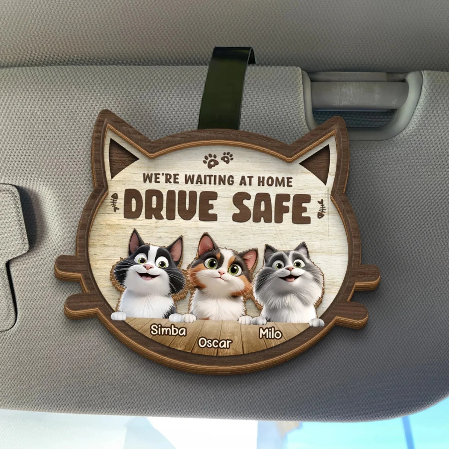 Arrive Safe, Cuddle Later - Cat Personalized Custom Car Visor Clip - Gift For Pet Owners, Pet Lovers 1 Arrive Safe, Cuddle Later - Cat Personalized Custom Car Visor Clip - Gift For Pet Owners, Pet Lovers