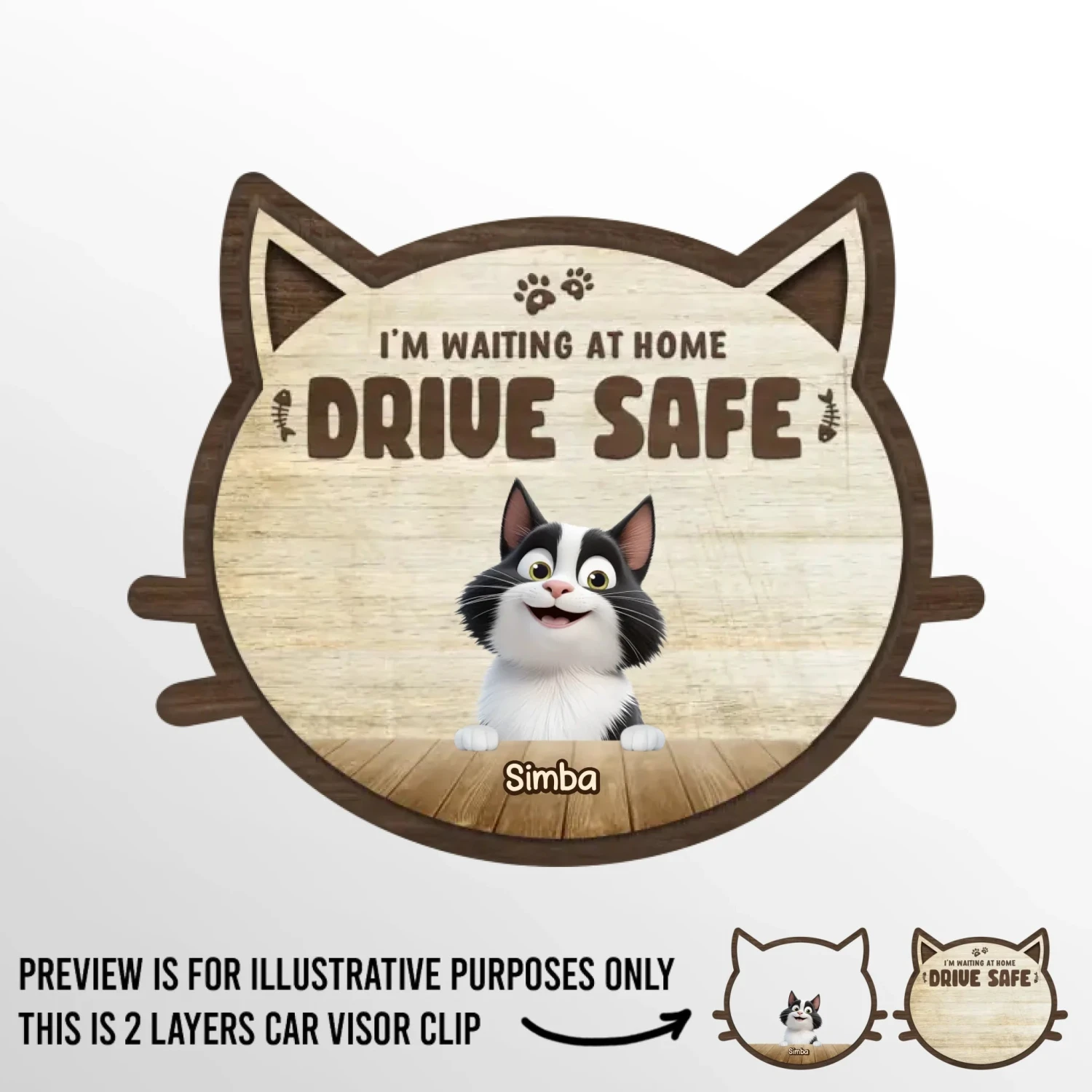 Arrive Safe, Cuddle Later - Cat Personalized Custom Car Visor Clip - Gift For Pet Owners, Pet Lovers 2 Arrive Safe, Cuddle Later - Cat Personalized Custom Car Visor Clip - Gift For Pet Owners, Pet Lovers - Image 2