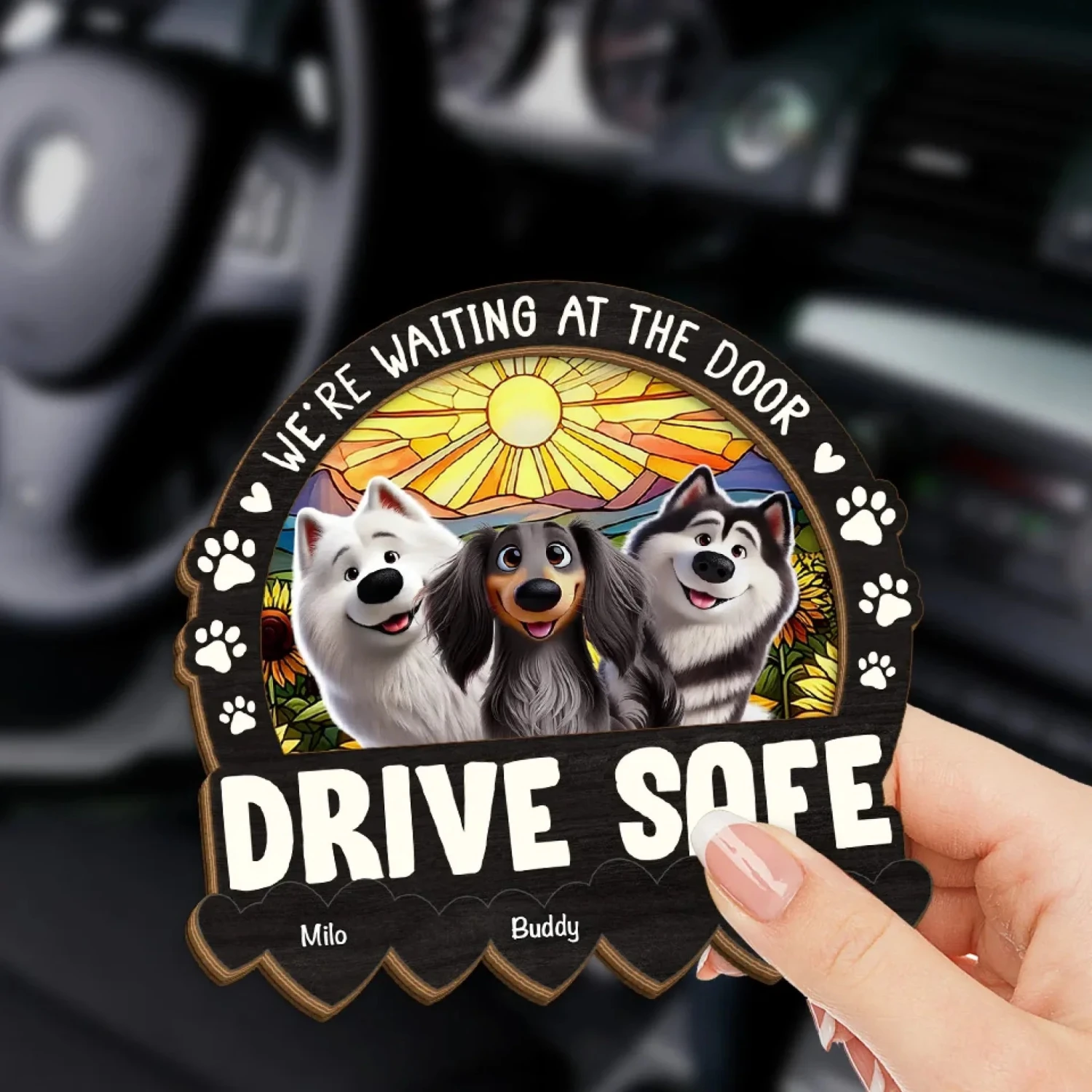 I'm Waiting At The Door, Drive Safe - Dog Personalized Custom Car Visor Clip - Gift For Pet Owners, Pet Lovers 3 I'm Waiting At The Door, Drive Safe - Dog Personalized Custom Car Visor Clip - Gift For Pet Owners, Pet Lovers - Image 3