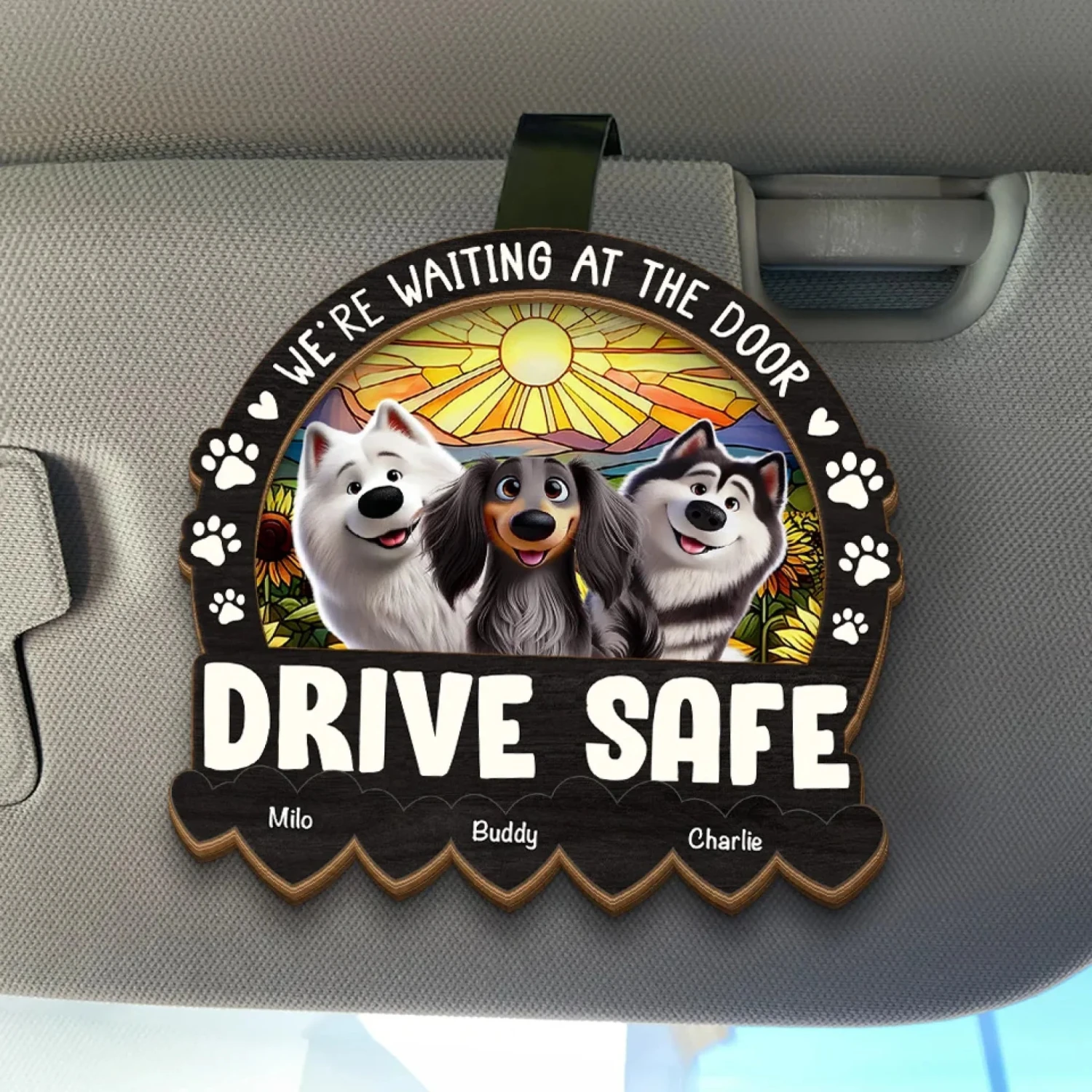 I'm Waiting At The Door, Drive Safe - Dog Personalized Custom Car Visor Clip - Gift For Pet Owners, Pet Lovers 1 I'm Waiting At The Door, Drive Safe - Dog Personalized Custom Car Visor Clip - Gift For Pet Owners, Pet Lovers