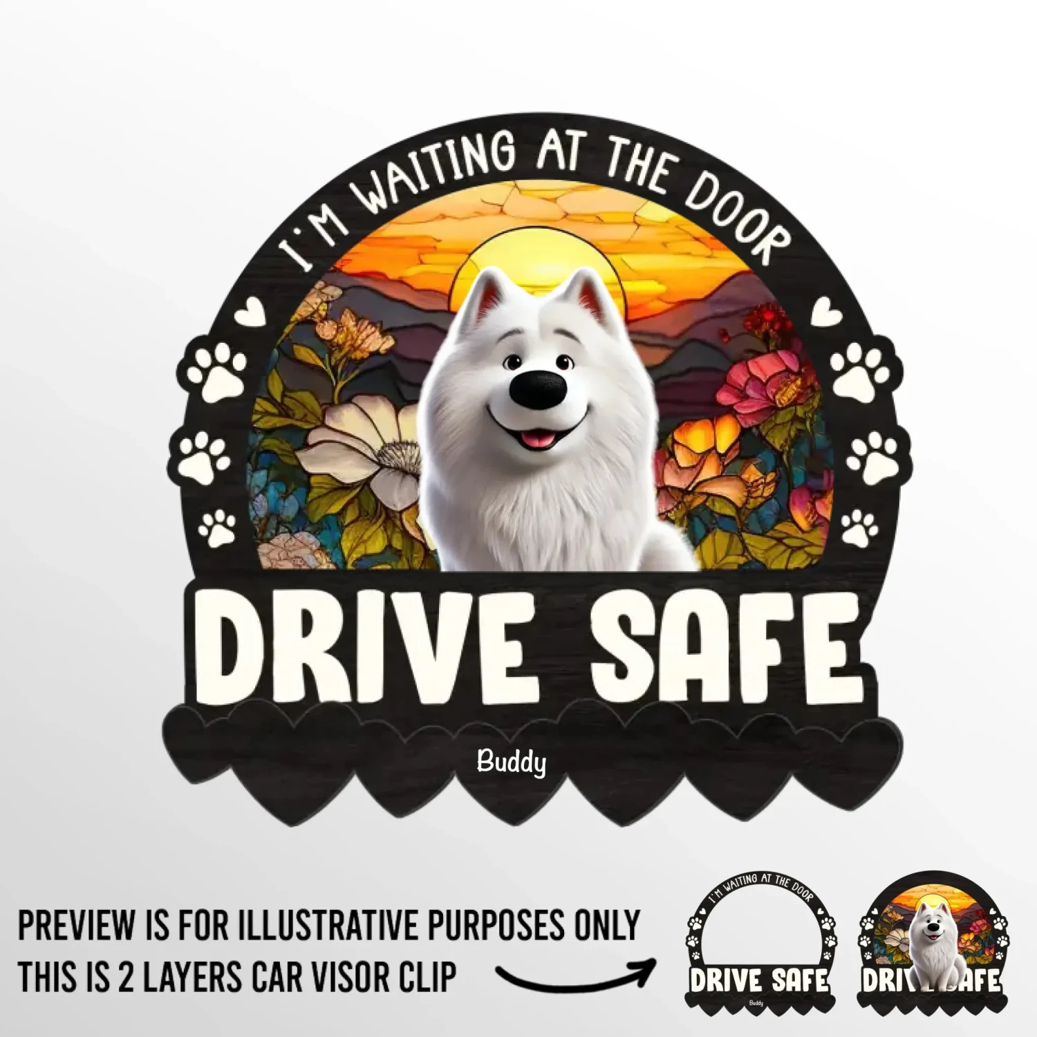 I'm Waiting At The Door, Drive Safe - Dog Personalized Custom Car Visor Clip - Gift For Pet Owners, Pet Lovers 2 I'm Waiting At The Door, Drive Safe - Dog Personalized Custom Car Visor Clip - Gift For Pet Owners, Pet Lovers - Image 2