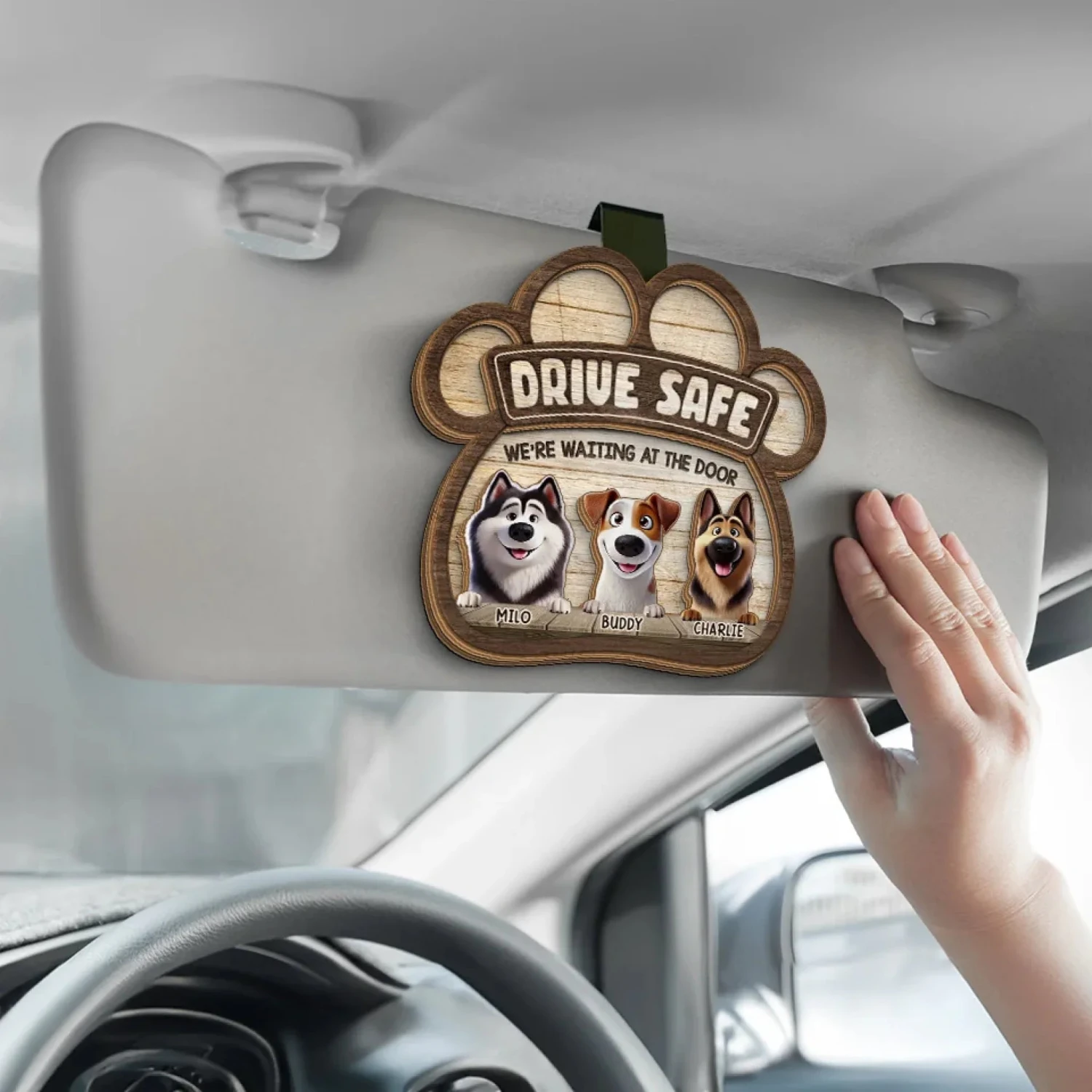 Buckle Up And Get Home To Furry Hugs - Dog Personalized Custom Car Visor Clip - Gift For Pet Owners, Pet Lovers 4 Buckle Up And Get Home To Furry Hugs - Dog Personalized Custom Car Visor Clip - Gift For Pet Owners, Pet Lovers - Image 4
