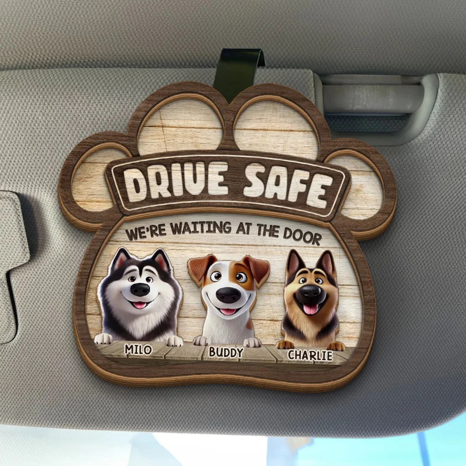 Buckle Up And Get Home To Furry Hugs - Dog Personalized Custom Car Visor Clip - Gift For Pet Owners, Pet Lovers 1 Buckle Up And Get Home To Furry Hugs - Dog Personalized Custom Car Visor Clip - Gift For Pet Owners, Pet Lovers