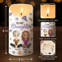 Home Is Wherever Mom Is - Family Personalized Custom 3D Inflated Effect Printed LED Candle - Mother's Day, Gift For Mom, Daughter -Pawfect House Store 67b6fa6da15f6