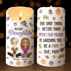 Home Is Wherever Mom Is - Family Personalized Custom 3D Inflated Effect Printed LED Candle - Mother's Day, Gift For Mom, Daughter