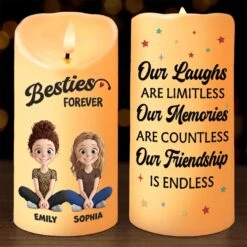 Real Friends, Real Love, Real Laughs - Bestie Personalized Custom LED Candle - Gift For Best Friends, BFF, Sisters