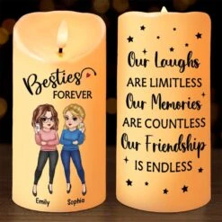 Life’s Better With Besties By Your Side - Bestie Personalized Custom LED Candle - Gift For Best Friends, BFF, Sisters