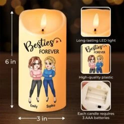 Life’s Better With Besties By Your Side - Bestie Personalized Custom LED Candle - Gift For Best Friends, BFF, Sisters -Pawfect House Store 67b704fe3977f
