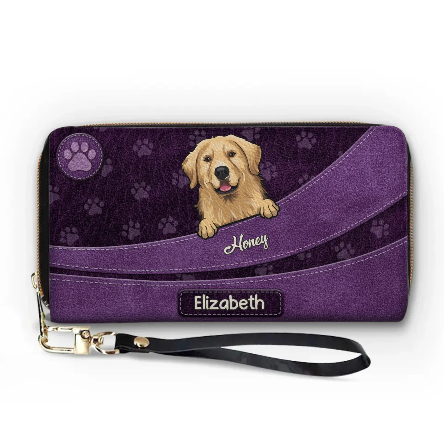 Purrfect Love, Pawsome Life - Dog & Cat Personalized Custom Leather Long Wallet - Gift For Pet Owners, Pet Lovers 2 Purrfect Love, Pawsome Life - Dog & Cat Personalized Custom Leather Long Wallet - Gift For Pet Owners, Pet Lovers - Image 2