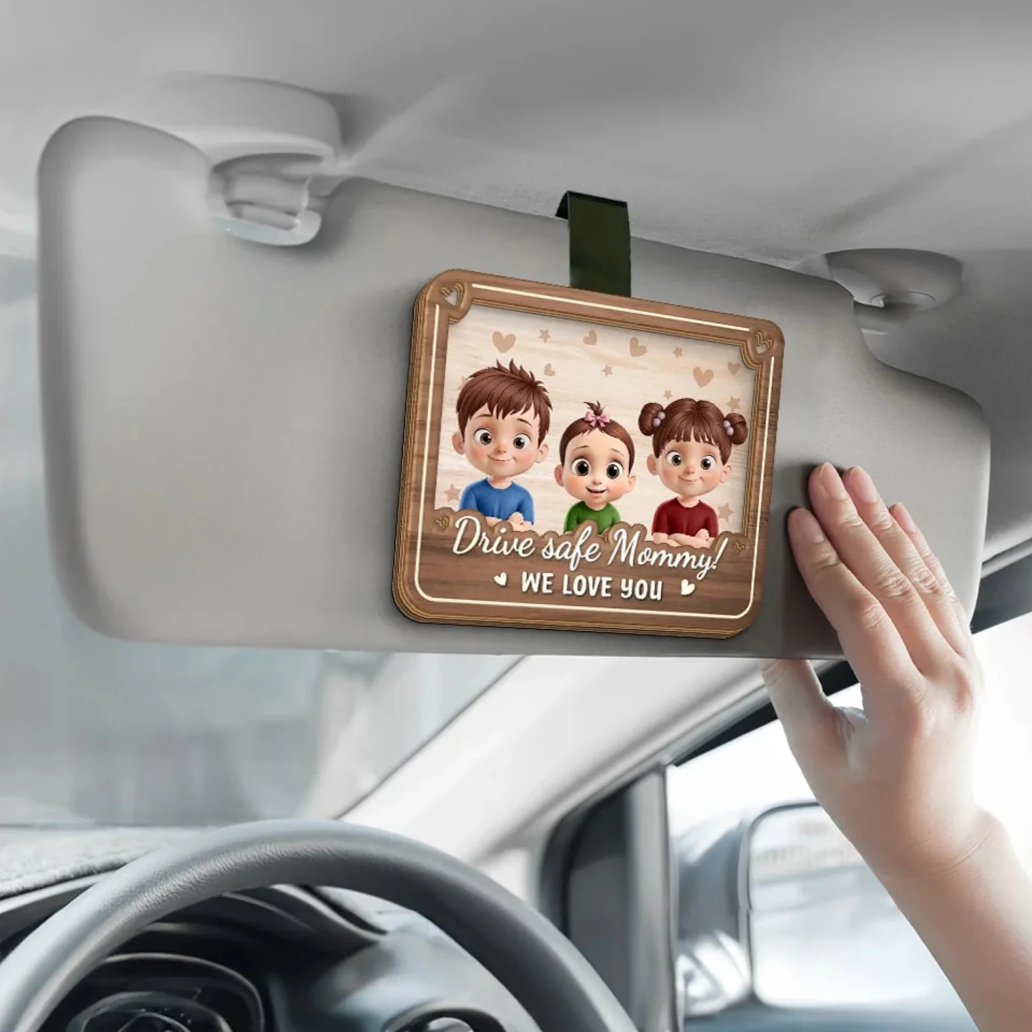 A Grandma’s Heart Never Drives Alone - Family Personalized Custom Car Visor Clip - Mother's Day, Gift For Mom, Grandma 4 A Grandma’s Heart Never Drives Alone - Family Personalized Custom Car Visor Clip - Mother's Day, Gift For Mom, Grandma - Image 4