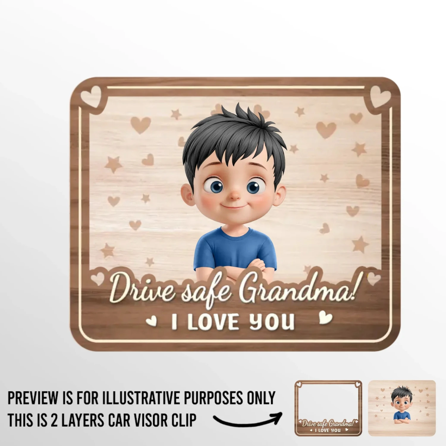 A Grandma’s Heart Never Drives Alone - Family Personalized Custom Car Visor Clip - Mother's Day, Gift For Mom, Grandma 2 A Grandma’s Heart Never Drives Alone - Family Personalized Custom Car Visor Clip - Mother's Day, Gift For Mom, Grandma - Image 2