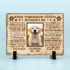 Pet Personalized Custom Rectangle Shaped Stone With Stand New Arrival, AMZ