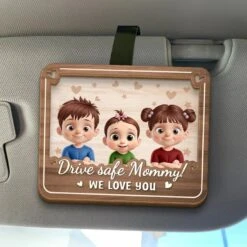 A Grandma’s Heart Never Drives Alone - Family Personalized Custom Car Visor Clip - Mother's Day, Gift For Mom, Grandma