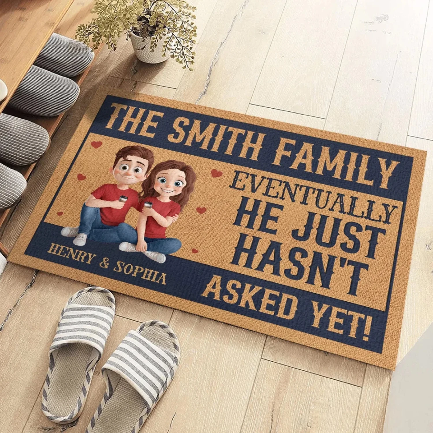 Love Is All Around - Couple Personalized Custom Home Decor Decorative Mat - House Warming Gift For Husband Wife, Anniversary 3 Love Is All Around - Couple Personalized Custom Home Decor Decorative Mat - House Warming Gift For Husband Wife, Anniversary - Image 3