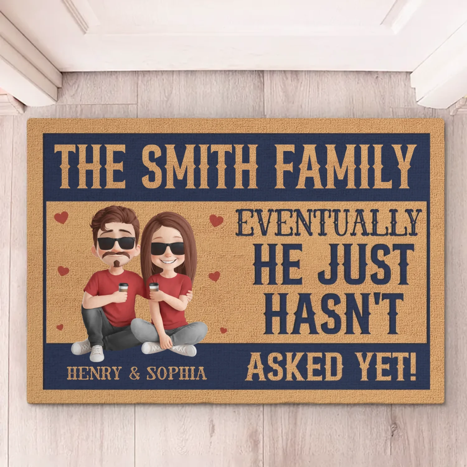 Love Is All Around - Couple Personalized Custom Home Decor Decorative Mat - House Warming Gift For Husband Wife, Anniversary 2 Love Is All Around - Couple Personalized Custom Home Decor Decorative Mat - House Warming Gift For Husband Wife, Anniversary - Image 2