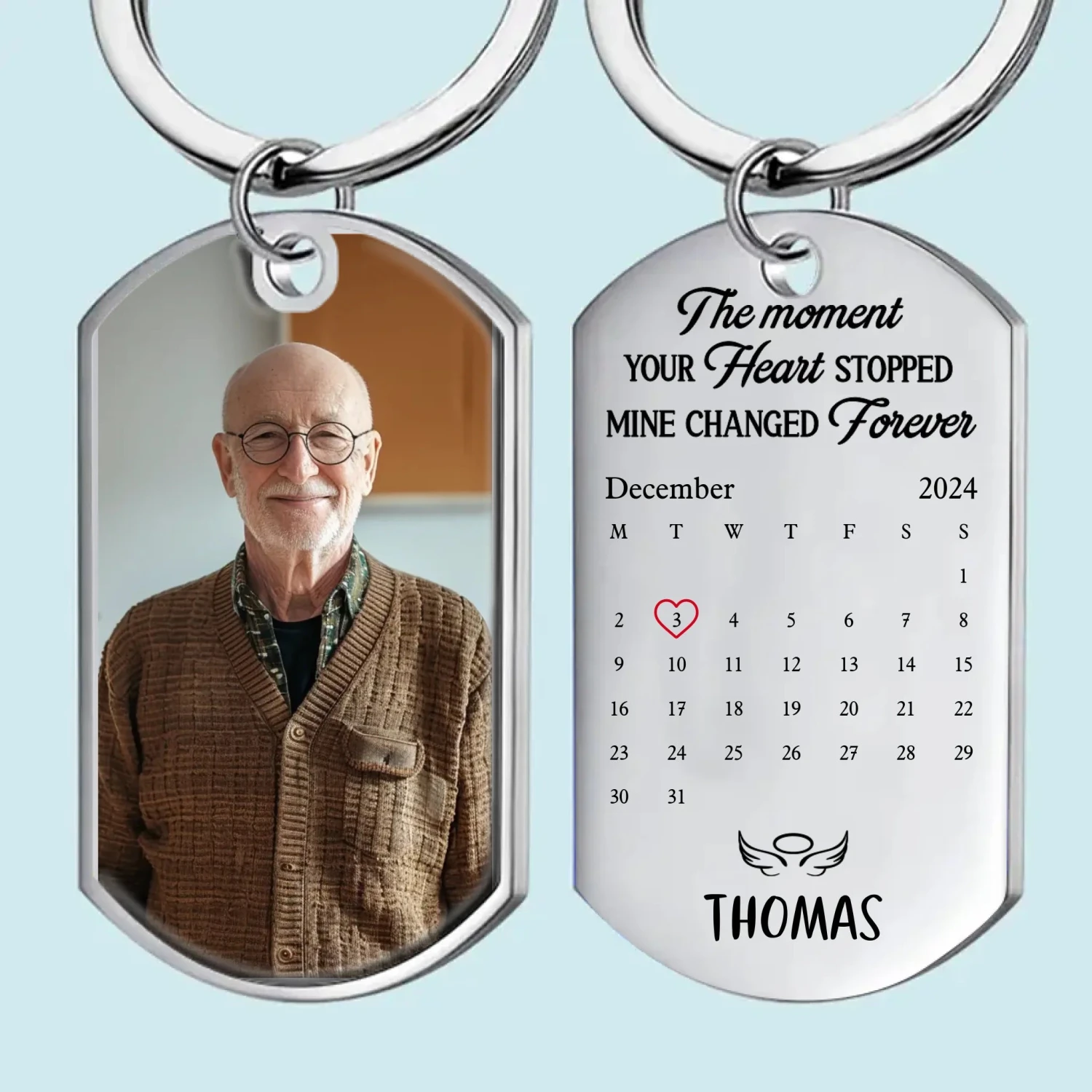 Custom Photo We Miss You Every Day - Memorial Personalized Custom Keychain - Sympathy Gift For Family Members 2 Custom Photo We Miss You Every Day - Memorial Personalized Custom Keychain - Sympathy Gift For Family Members - Image 2