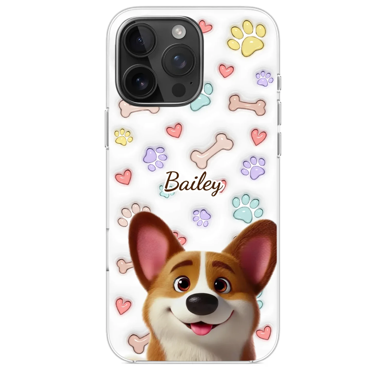 Four Paws, One Heart - Dog Personalized Custom 3D Inflated Effect Printed Clear Phone Case - Gift For Pet Owners, Pet Lovers 2 Four Paws, One Heart - Dog Personalized Custom 3D Inflated Effect Printed Clear Phone Case - Gift For Pet Owners, Pet Lovers - Image 2
