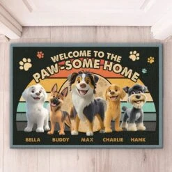 Welcome To The Pawfect Home - Dog Personalized Custom Home Decor Decorative Mat - House Warming Gift For Pet Owners, Pet Lovers