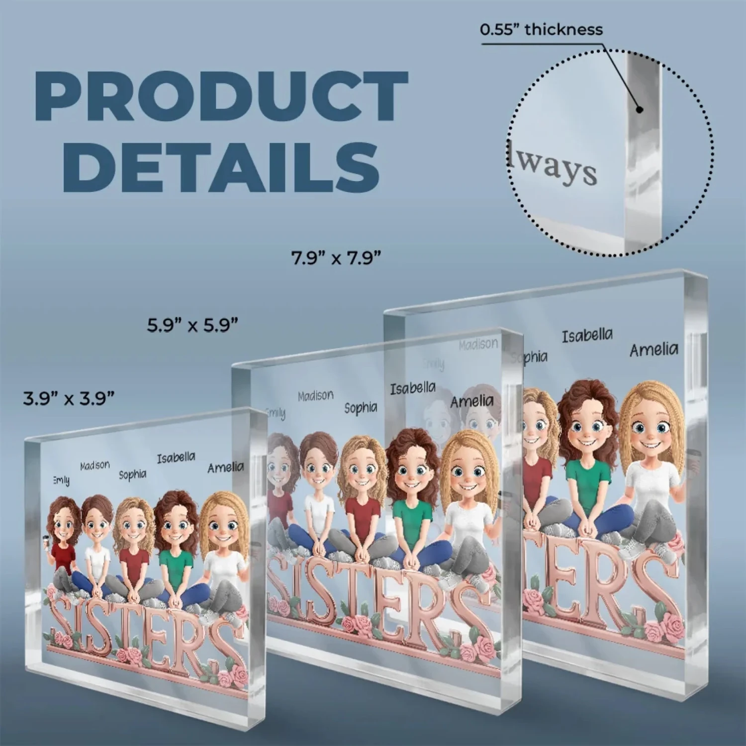 Real Queens Fix Each Other’s Crowns - Bestie Personalized Custom Square Shaped Acrylic Plaque - Gift For Best Friends, BFF, Sisters 5 Real Queens Fix Each Other’s Crowns - Bestie Personalized Custom Square Shaped Acrylic Plaque - Gift For Best Friends, BFF, Sisters - Image 5