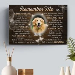 Custom Photo Remember Me With Smiles - Memorial Personalized Custom Horizontal Canvas - Sympathy Gift For Pet Owners, Pet Lovers