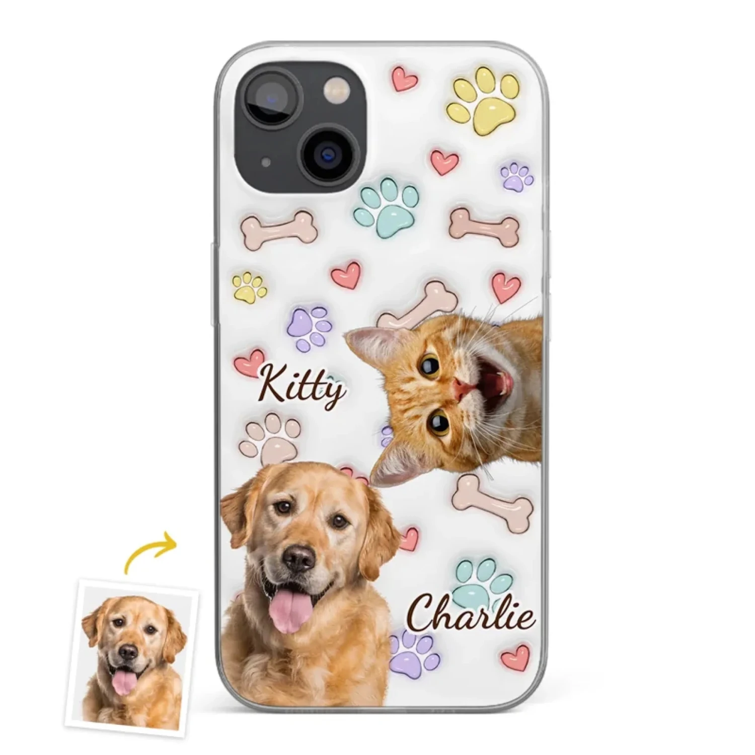 Custom Photo Keep Calm And Pet A Cat - Dog & Cat Personalized Custom 3D Inflated Effect Printed Clear Phone Case - Gift For Pet Owners, Pet Lovers 1 Custom Photo Keep Calm And Pet A Cat - Dog & Cat Personalized Custom 3D Inflated Effect Printed Clear Phone Case - Gift For Pet Owners, Pet Lovers