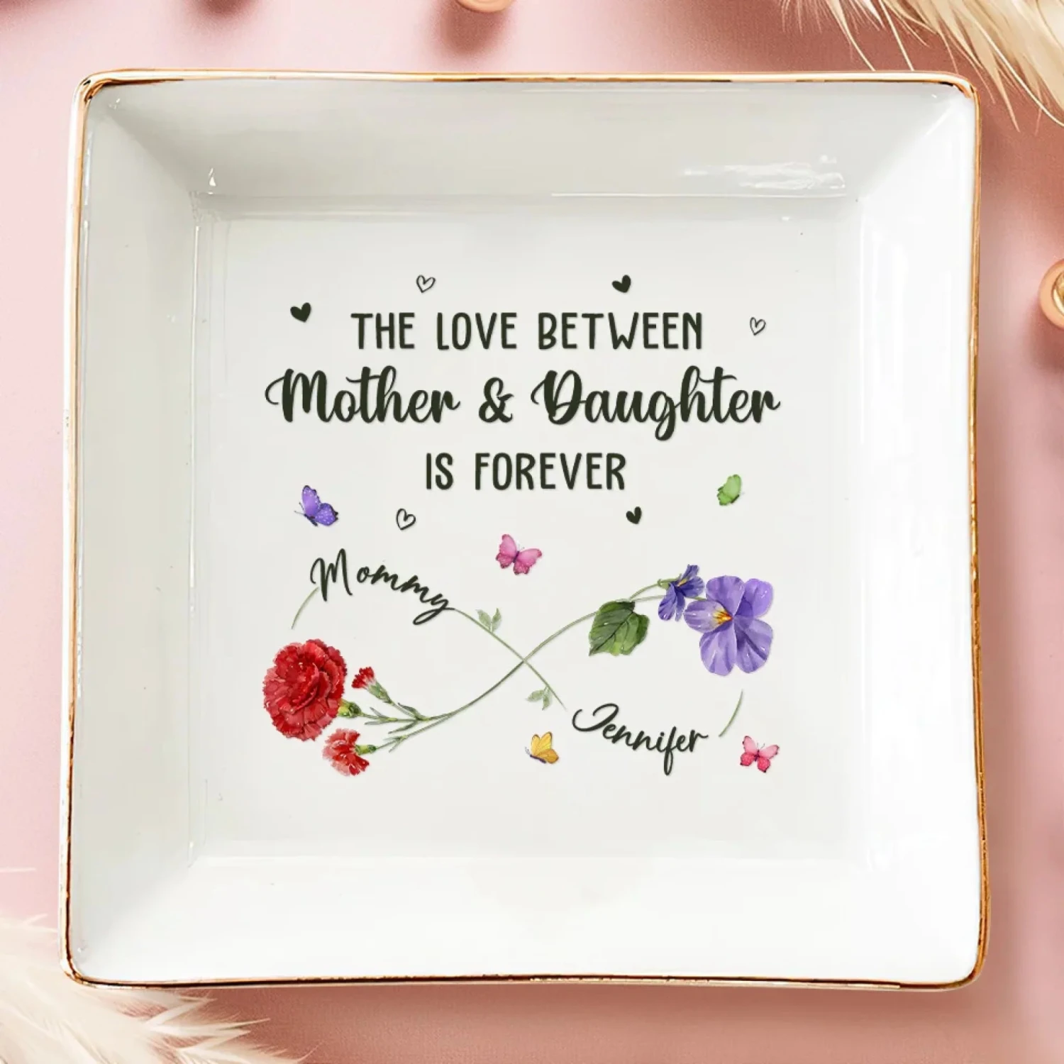 Endless Love, Timeless Bond - Family Personalized Custom Jewelry Dish - Mother's Day, Gift For Mom, Daughter 1 Endless Love, Timeless Bond - Family Personalized Custom Jewelry Dish - Mother's Day, Gift For Mom, Daughter