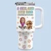 Girl’s Best Friend, Furry And True - Dog Personalized Custom 3D Inflated Effect Printed 40 Oz Stainless Steel Tumbler With Handle - Gift For Pet Owners, Pet Lovers