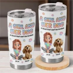 Dogs Are A Girl's Best Friend - Dog Personalized Custom 3D Inflated Effect Printed Tumbler - Gift For Pet Owners, Pet Lovers