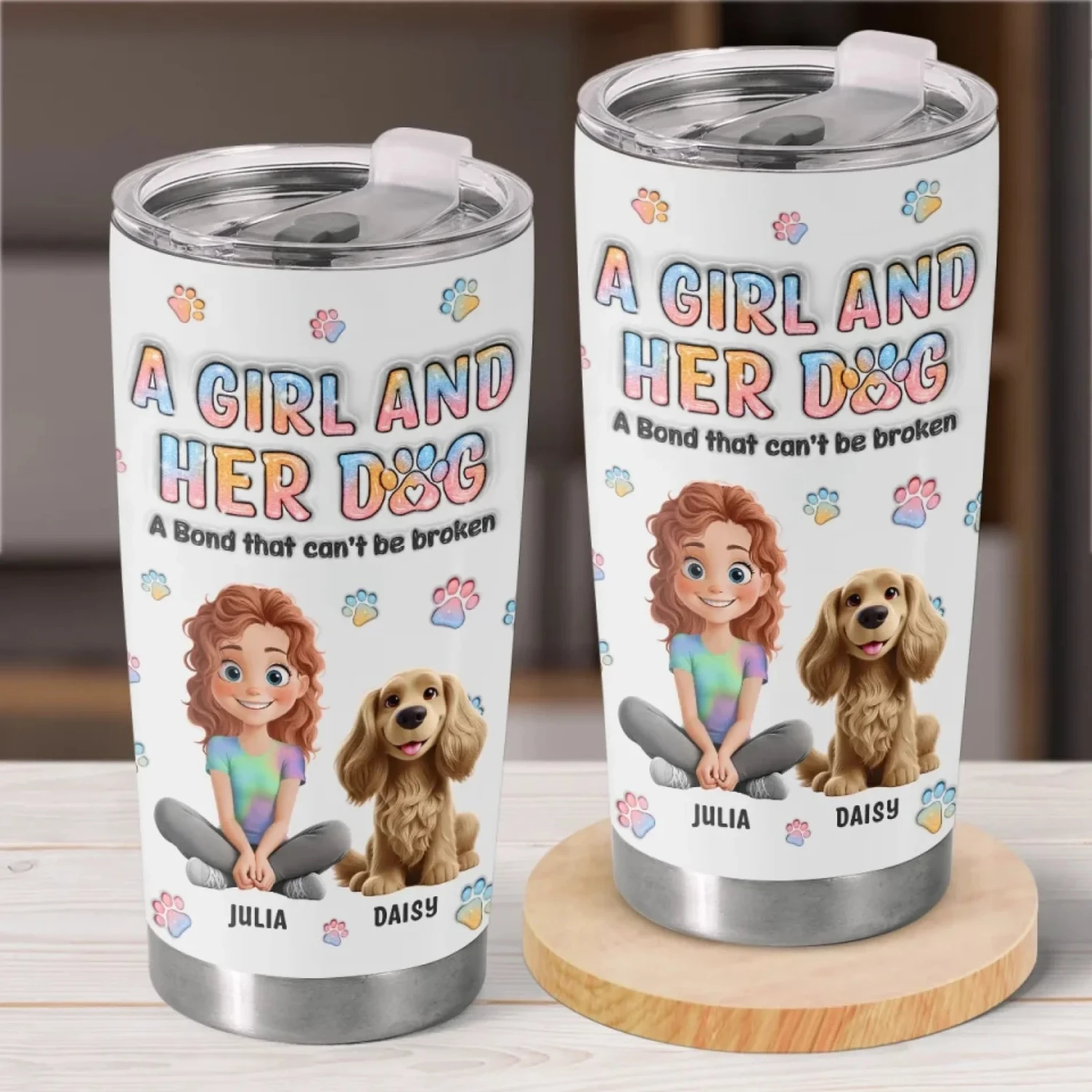 Dogs Are A Girl's Best Friend - Dog Personalized Custom 3D Inflated Effect Printed Tumbler - Gift For Pet Owners, Pet Lovers 1 Dogs Are A Girl's Best Friend - Dog Personalized Custom 3D Inflated Effect Printed Tumbler - Gift For Pet Owners, Pet Lovers