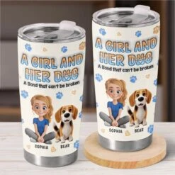 Fluffy Hugs & Wagging Tails - Dog Personalized Custom 3D Inflated Effect Printed Tumbler - Gift For Pet Owners, Pet Lovers