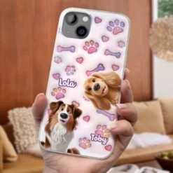 Tail Wagging Happiness - Dog Personalized Custom 3D Inflated Effect Printed Clear Phone Case - Gift For Pet Owners, Pet Lovers -Pawfect House Store 67c80d01c4fd5