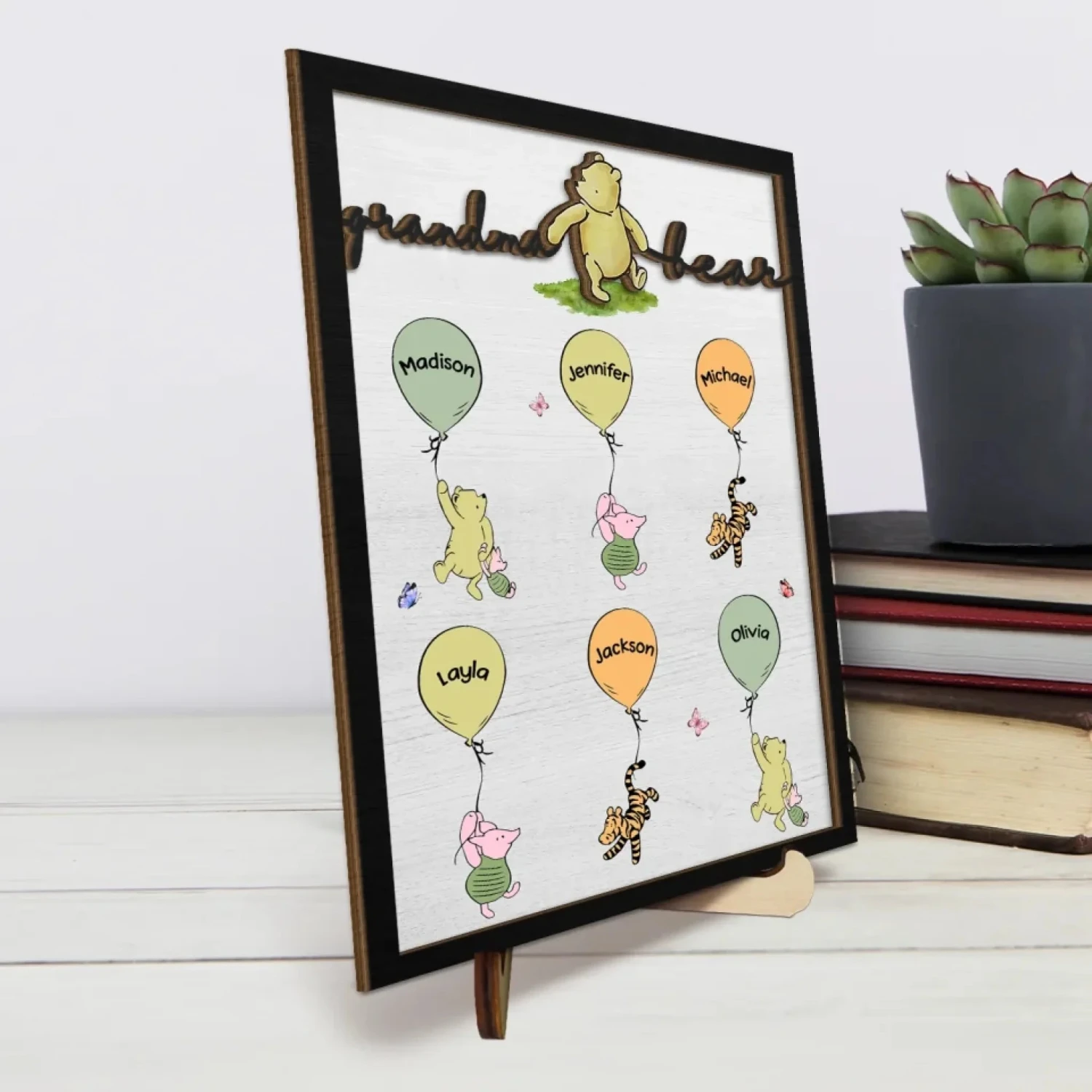 Mama Bear - Family Personalized Custom 2-Layered Wooden Plaque With Stand - Mother's Day Gift For Mom, Grandma 4 Mama Bear - Family Personalized Custom 2-Layered Wooden Plaque With Stand - Mother's Day Gift For Mom, Grandma - Image 4