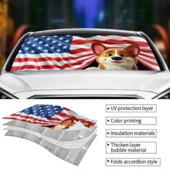 Patriotic Paws, American Pride - Dog & Cat Personalized Custom Auto Windshield Sunshade, Car Window Protector - Gift For Pet Owners, Pet Lovers 7 Patriotic Paws, American Pride - Dog & Cat Personalized Custom Auto Windshield Sunshade, Car Window Protector - Gift For Pet Owners, Pet Lovers -Pawfect House Store 67c914744cf98