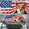 Patriotic Paws, American Pride - Dog & Cat Personalized Custom Auto Windshield Sunshade, Car Window Protector - Gift For Pet Owners, Pet Lovers
