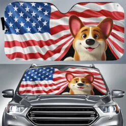 Patriotic Paws, American Pride - Dog & Cat Personalized Custom Auto Windshield Sunshade, Car Window Protector - Gift For Pet Owners, Pet Lovers