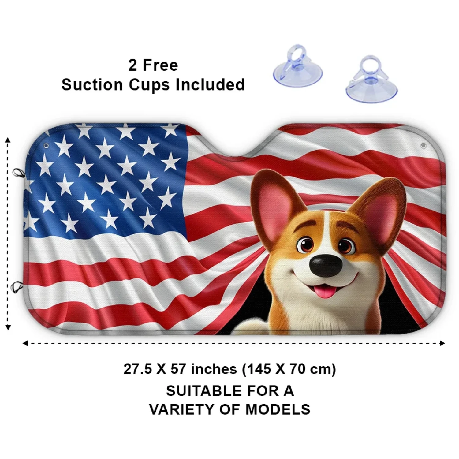 Patriotic Paws, American Pride - Dog & Cat Personalized Custom Auto Windshield Sunshade, Car Window Protector - Gift For Pet Owners, Pet Lovers 3 Patriotic Paws, American Pride - Dog & Cat Personalized Custom Auto Windshield Sunshade, Car Window Protector - Gift For Pet Owners, Pet Lovers - Image 3
