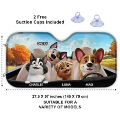 Paws On Board, Fun Ahead - Dog & Cat Personalized Custom Auto Windshield Sunshade, Car Window Protector - Gift For Pet Owners, Pet Lovers 6 Paws On Board, Fun Ahead - Dog & Cat Personalized Custom Auto Windshield Sunshade, Car Window Protector - Gift For Pet Owners, Pet Lovers -Pawfect House Store 67c91d5d2aedc
