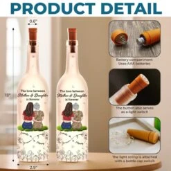 A Mother And Daughter’s Love Is Eternal - Family Personalized Custom Bottle Lamp - Mother's Day, Gift For Mom, Daughter -Pawfect House Store 67c92a1e5c413