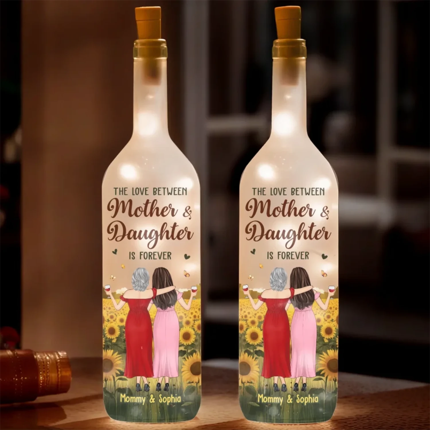 A Love Link That Never Fades - Family Personalized Custom Bottle Lamp - Mother's Day, Gift For Mom, Daughter 1 A Love Link That Never Fades - Family Personalized Custom Bottle Lamp - Mother's Day, Gift For Mom, Daughter