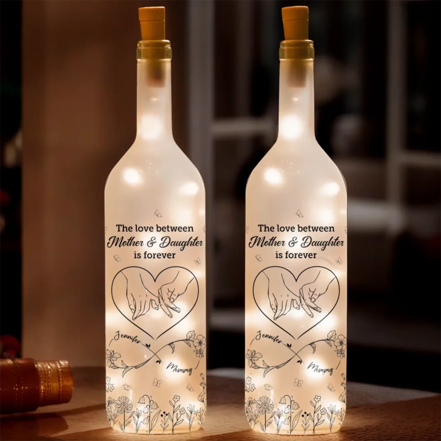 First My Mother, Forever My Friend - Family Personalized Custom Bottle Lamp - Mother's Day, Gift For Mom, Daughter 1 First My Mother, Forever My Friend - Family Personalized Custom Bottle Lamp - Mother's Day, Gift For Mom, Daughter