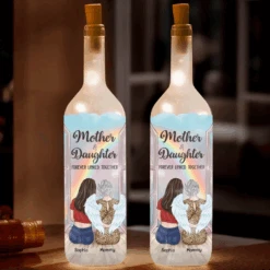 Forever In Each Other’s Hearts - Family Personalized Custom Bottle Lamp - Mother's Day, Gift For Mom, Daughter