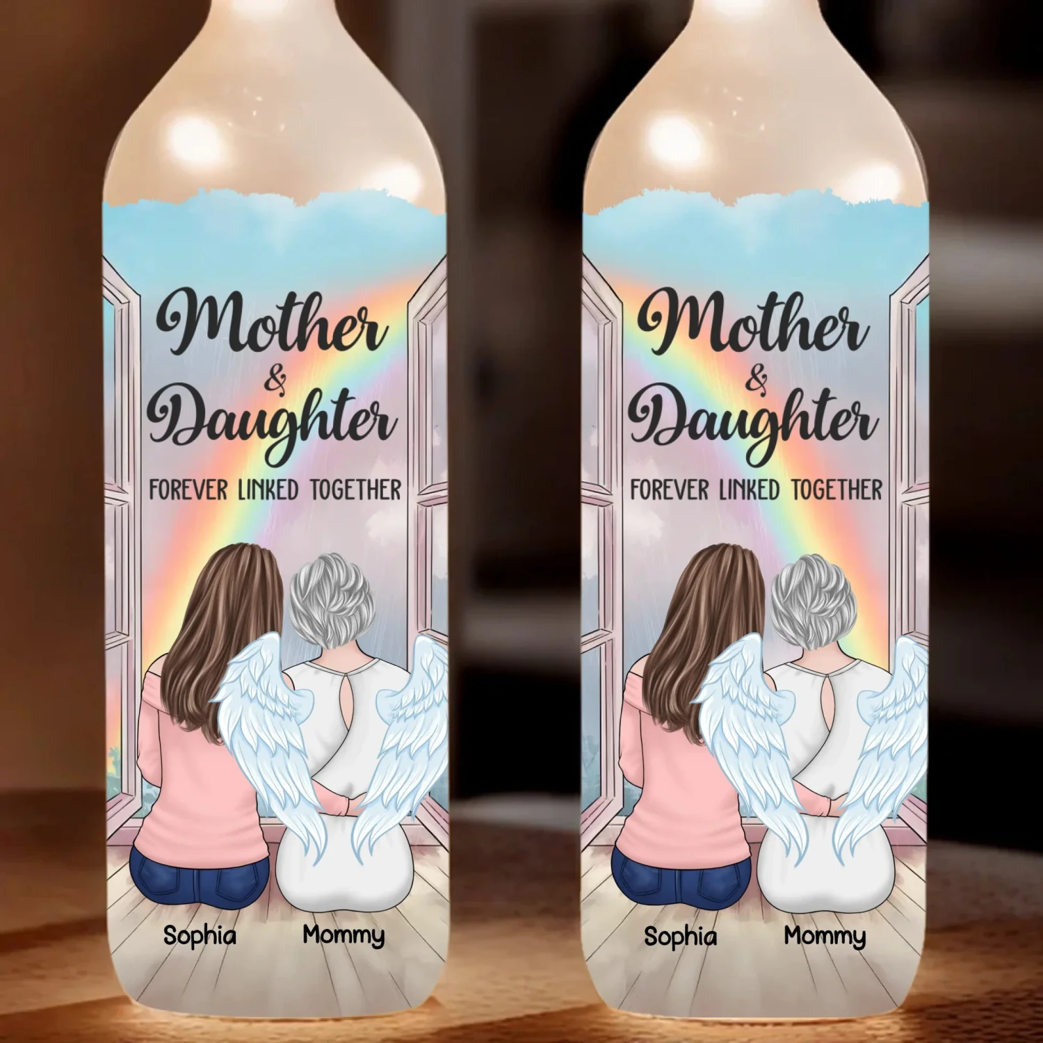 Forever In Each Other’s Hearts - Family Personalized Custom Bottle Lamp - Mother's Day, Gift For Mom, Daughter 2 Forever In Each Other’s Hearts - Family Personalized Custom Bottle Lamp - Mother's Day, Gift For Mom, Daughter - Image 2