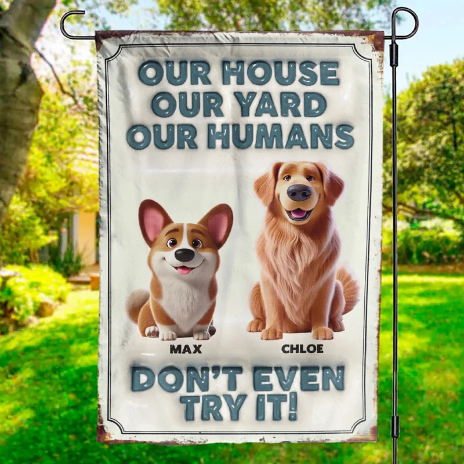 No Entry Without Treats - Dog & Cat Personalized Custom 3D Inflated Effect Printed Flag - Gift For Pet Owners, Pet Lovers 1 No Entry Without Treats - Dog & Cat Personalized Custom 3D Inflated Effect Printed Flag - Gift For Pet Owners, Pet Lovers