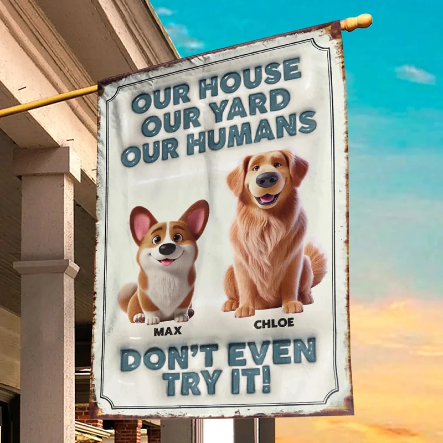 No Entry Without Treats - Dog & Cat Personalized Custom 3D Inflated Effect Printed Flag - Gift For Pet Owners, Pet Lovers 5 No Entry Without Treats - Dog & Cat Personalized Custom 3D Inflated Effect Printed Flag - Gift For Pet Owners, Pet Lovers - Image 5