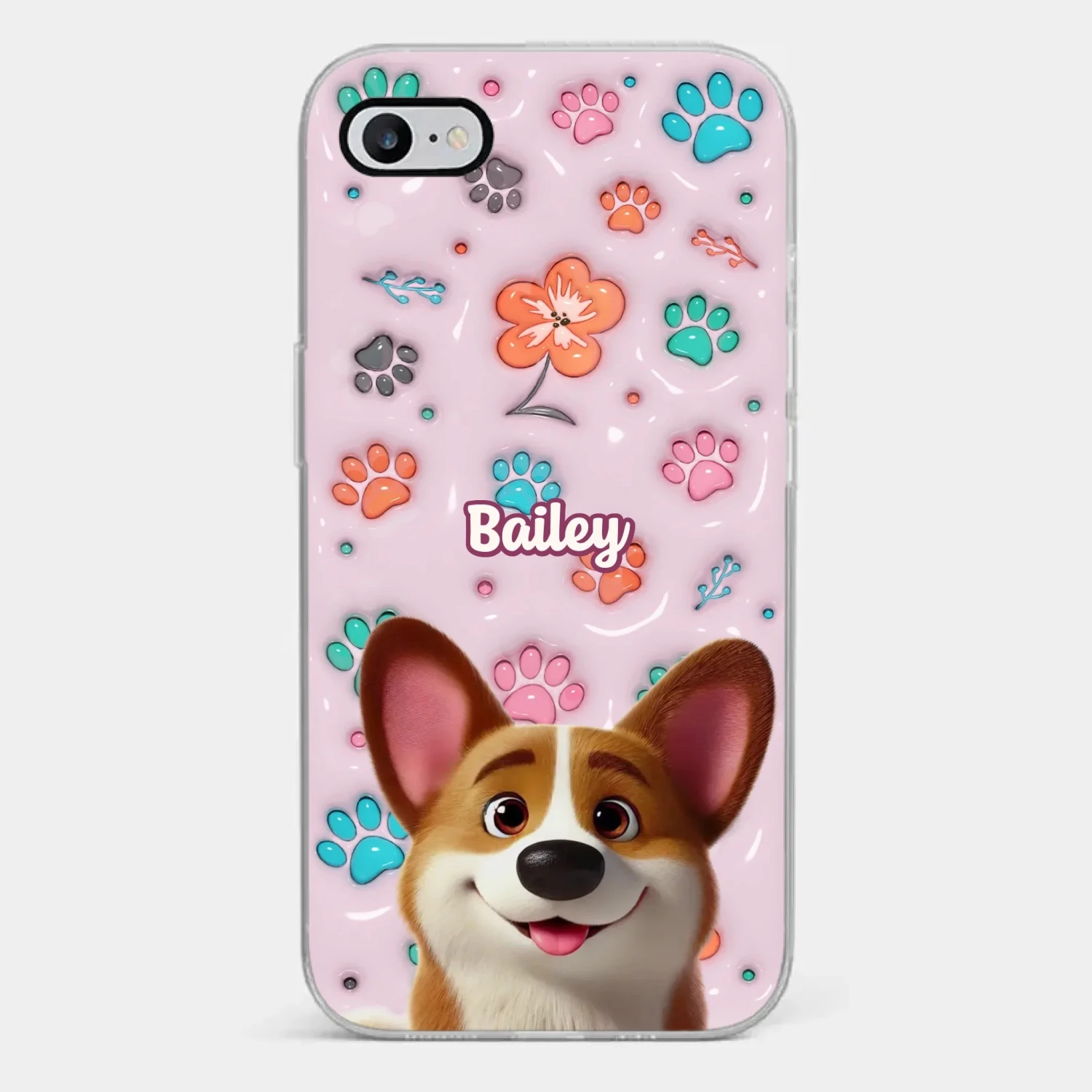 Loyal Hearts Have Four Paws- Dog Personalized Custom 3D Inflated Effect Printed Clear Phone Case - Gift For Pet Owners, Pet Lover 2 Loyal Hearts Have Four Paws- Dog Personalized Custom 3D Inflated Effect Printed Clear Phone Case - Gift For Pet Owners, Pet Lover - Image 2